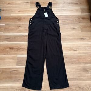 Quince Organic Stretch Cotton Twill Relaxed Overalls L